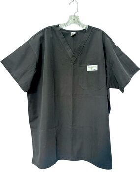 Aviator Scrubs Black V-neck Scrub Top Mens 2XL